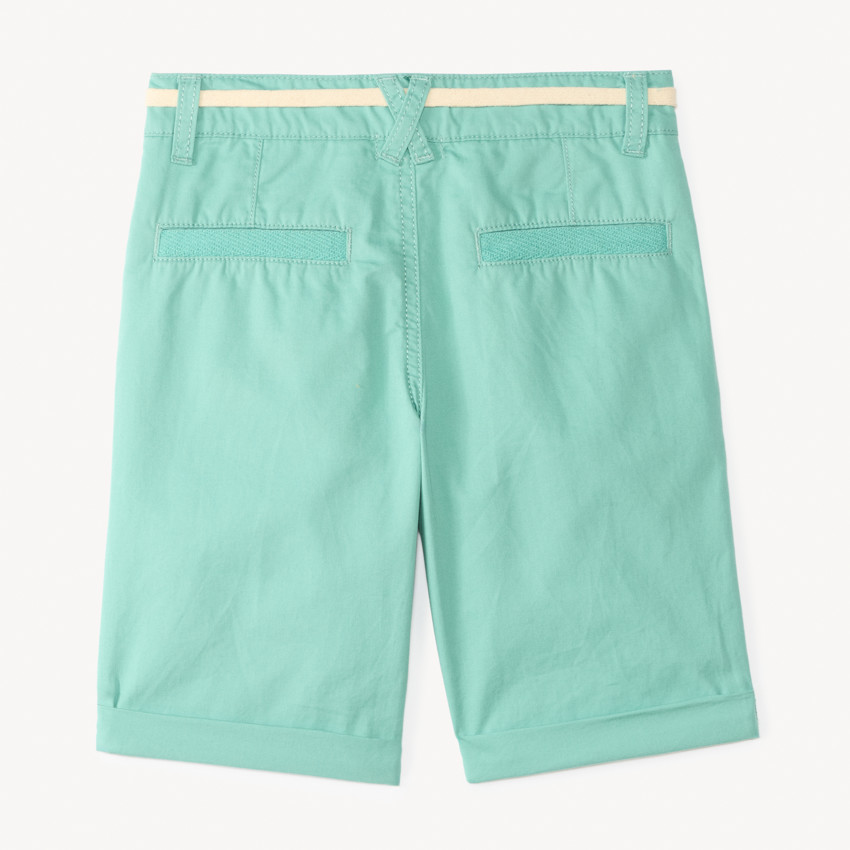 Bermuda uni en toile avec ceinture lacet pour garçon 