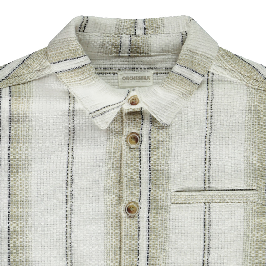 Chemise manches longues en coton piqué pour garçon 