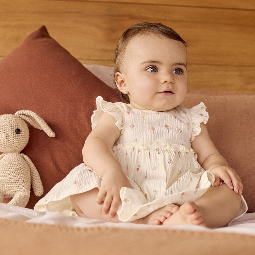 Robe body en jersey froisse imprime pour bebe fille Orchestra