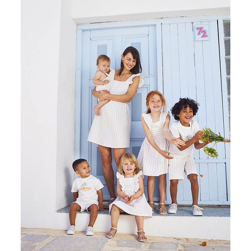 Bermuda rayé en coton pour garçon 