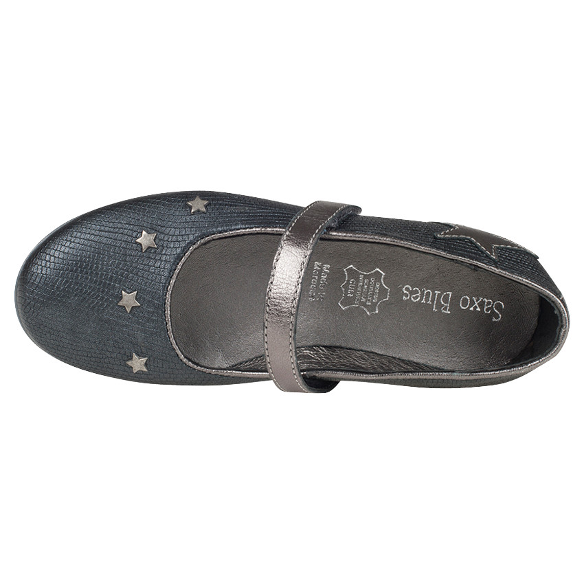 Babies en cuir effet craquelé à scratch et rivets étoiles 