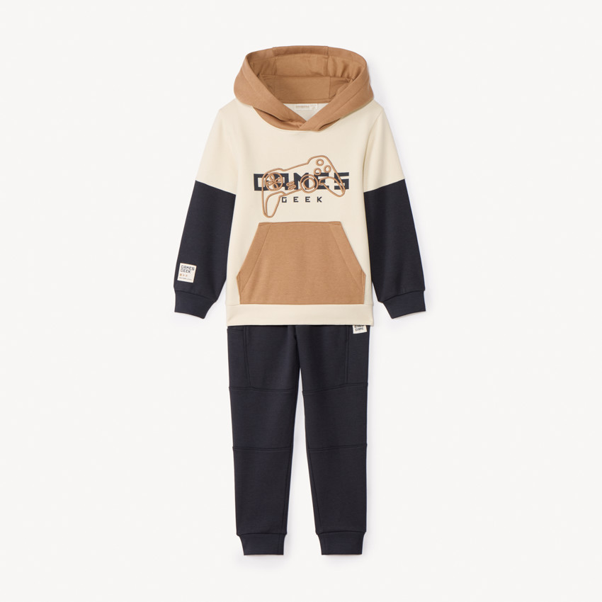 Ensemble jogging molleton effet color block pour garçon