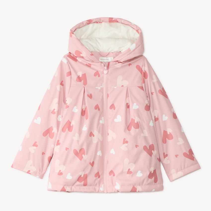 Parka de pluie fille à capuche et couleurs changeantes 