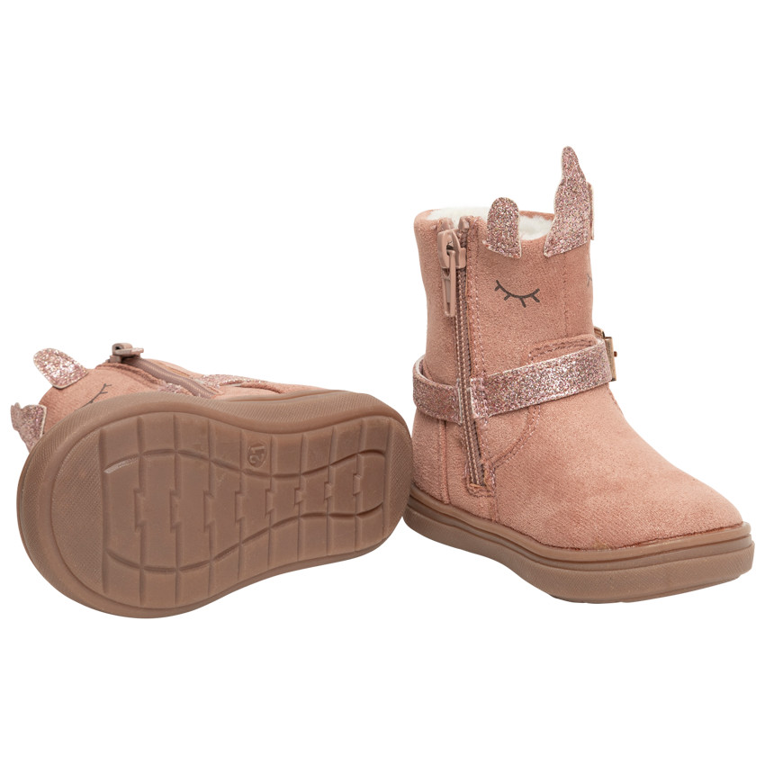 Bottines à effet irisé print Licorne à détails pailletés pour fille 