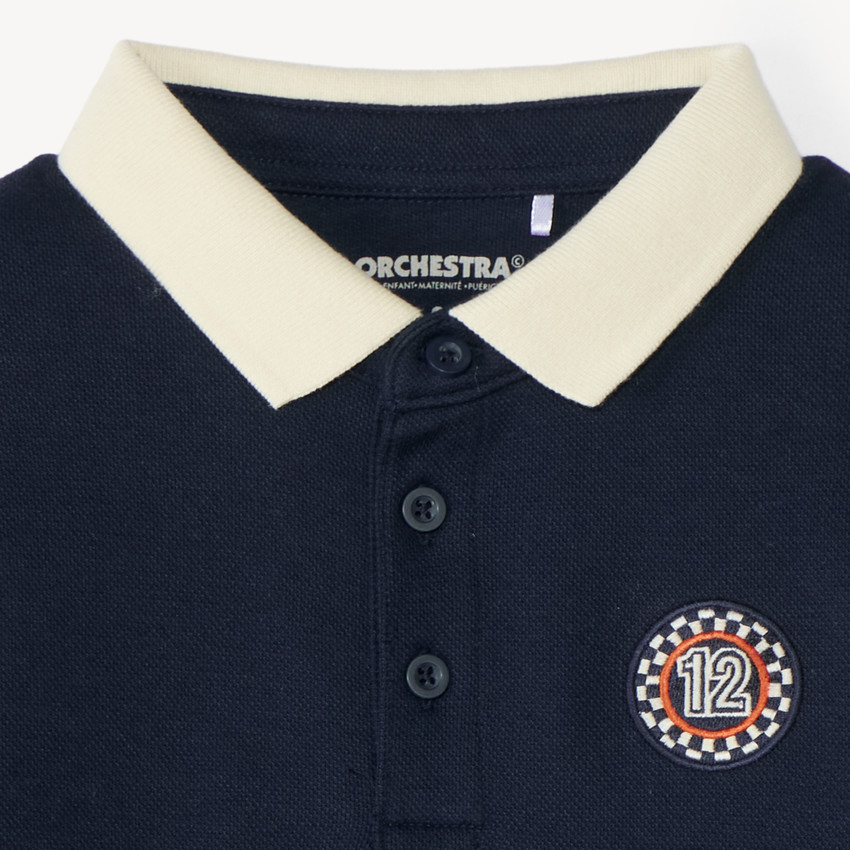 Polo garçon à manches longues style vintage 