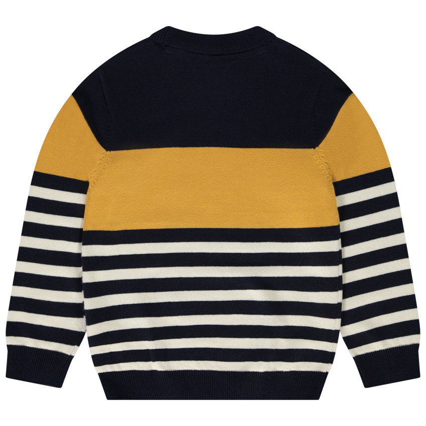 Pull en tricot rayé effet color block garçon 