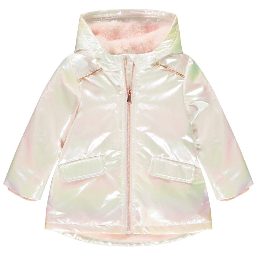 Coupe vent iridescent double sherpa duveteux pour bebe fille