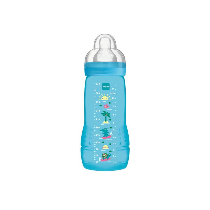 Biberon Easy active 2ème âge 6m+ 330 ml - Bleu 