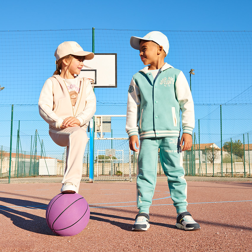 Jogging molleton printé à bandes pour garçon 