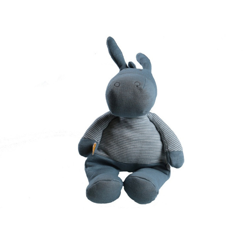 Peluche Paco 25 cm en coton - Bleu Main Peluche Paco 25 cm en coton - Bleu