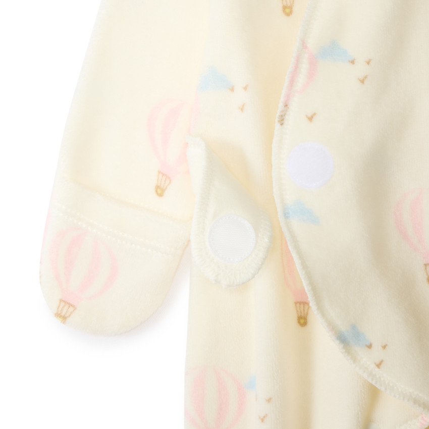 Dors-bien en velours imprimé montgolfières pour bébé fille prématurée 