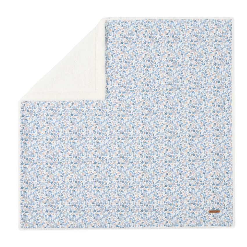 Couvertures en popeline et sherpa 80 x 80 cm - Tiny Flowers 