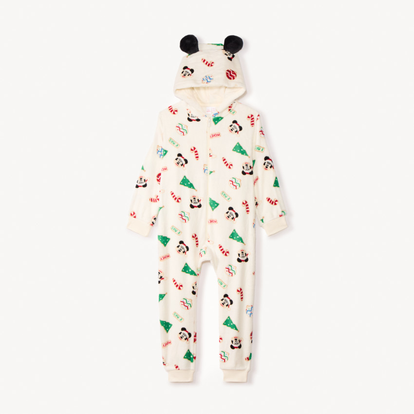 Surpyjama ludique de Noël Mickey Disney en sherpa pour enfant