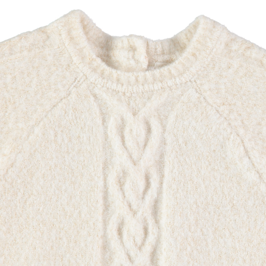 Pull en tricot torsadé pour bébé fille 