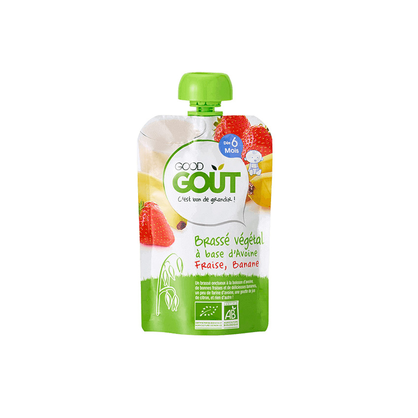 Brassé végétal au lait d'avoine, fraise et banane - 90g 
