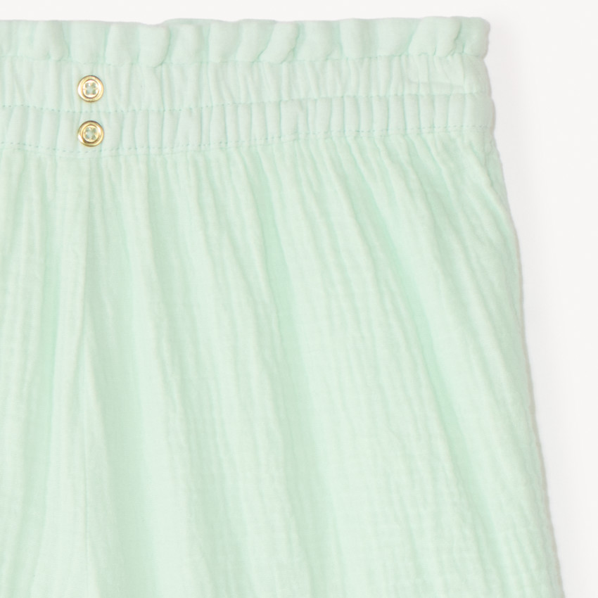 Short uni en double gaze pour fille 