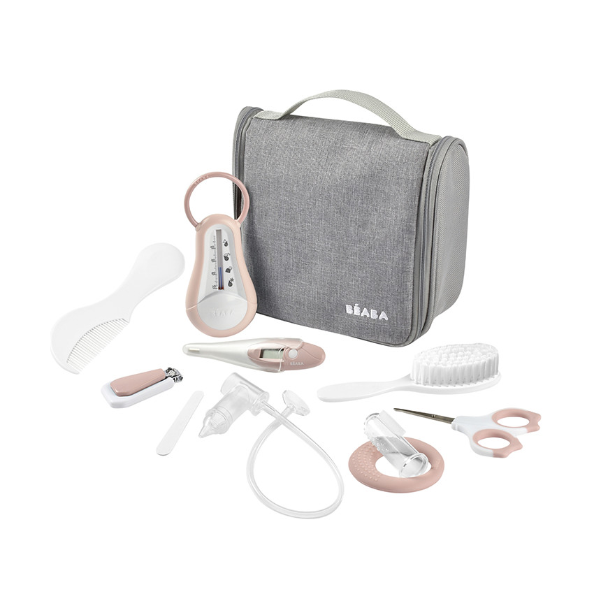 Trousse de toilette avec 10 accessoires old pink
