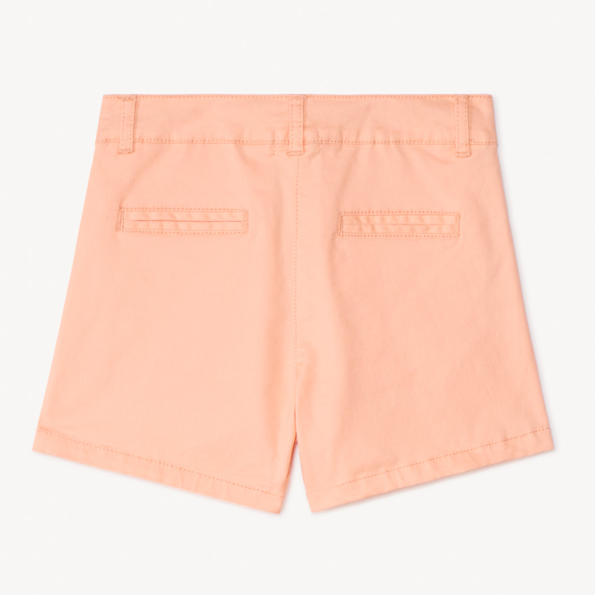 Short en twill uni effet pince pour fille 