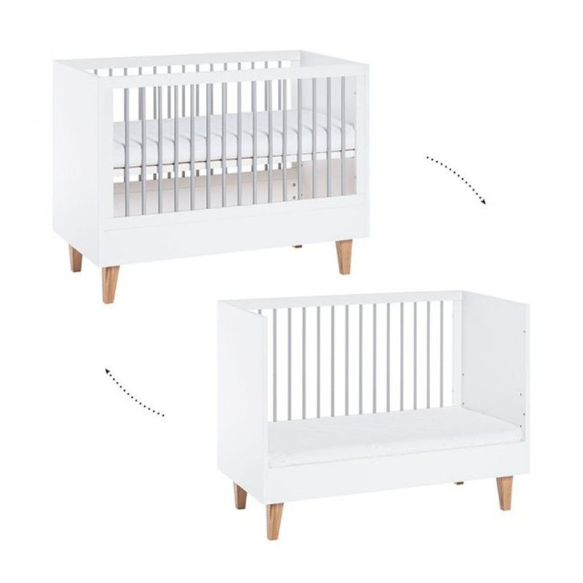 Lit Concept 60 x 120 cm - Blanc / Gris 