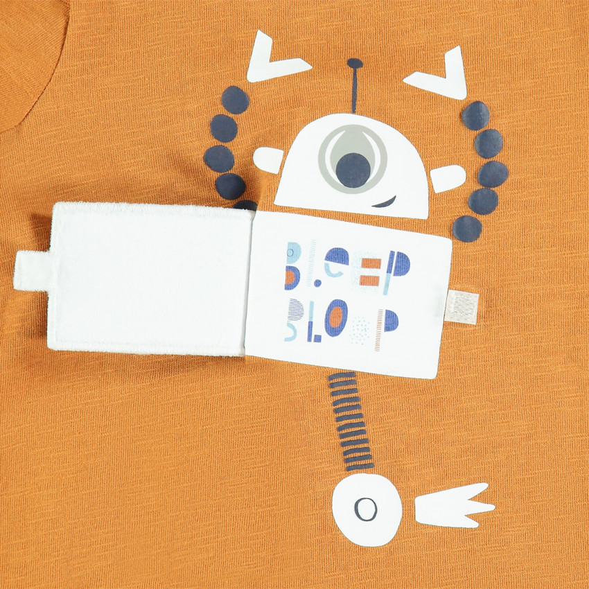 T-shirt manches longues uni print robot fantaisie Main T-shirt manches longues uni print robot fantaisie