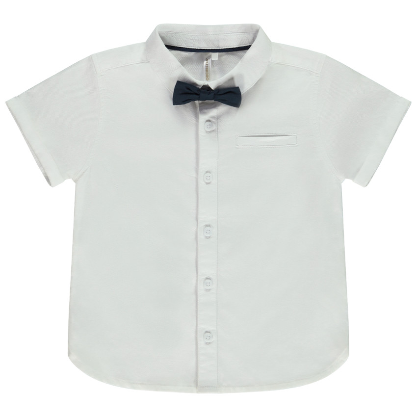chemise de cérémonie + nœud papillon pour bébé garçon - blanc