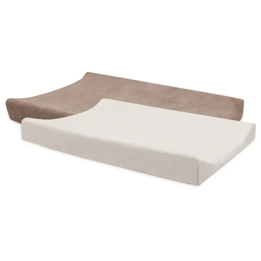 Housse matelas à langer éponge - Milky Coffee/Ivoire - 50x70 - 2Pcs 