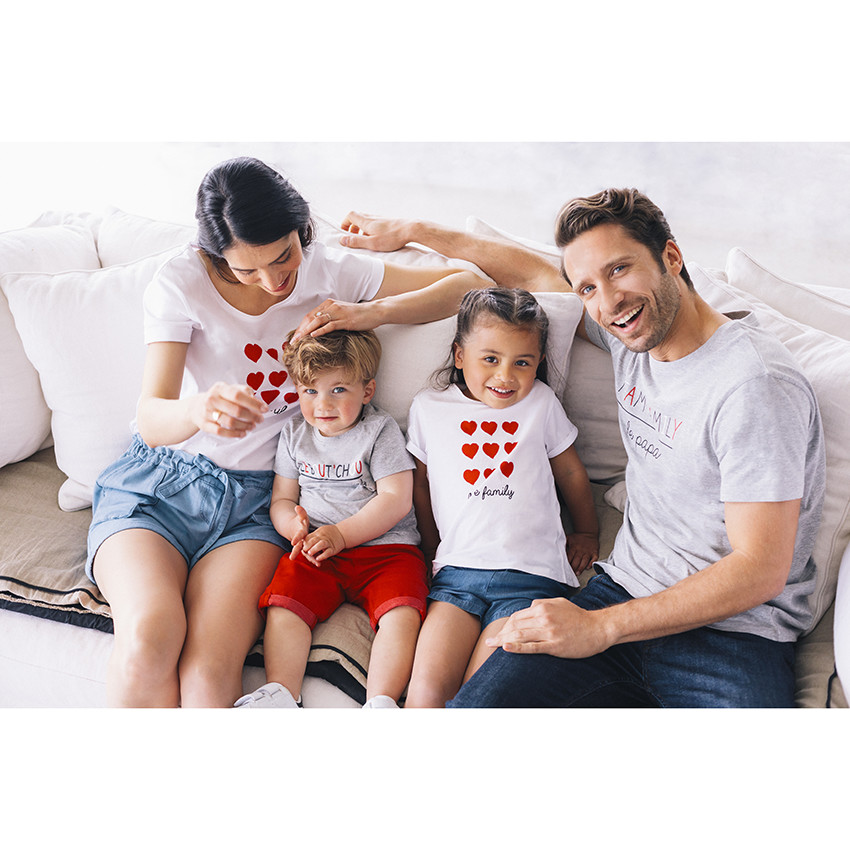 T-shirt manches courtes à texte printé "Le Bout'Chou" Team family 