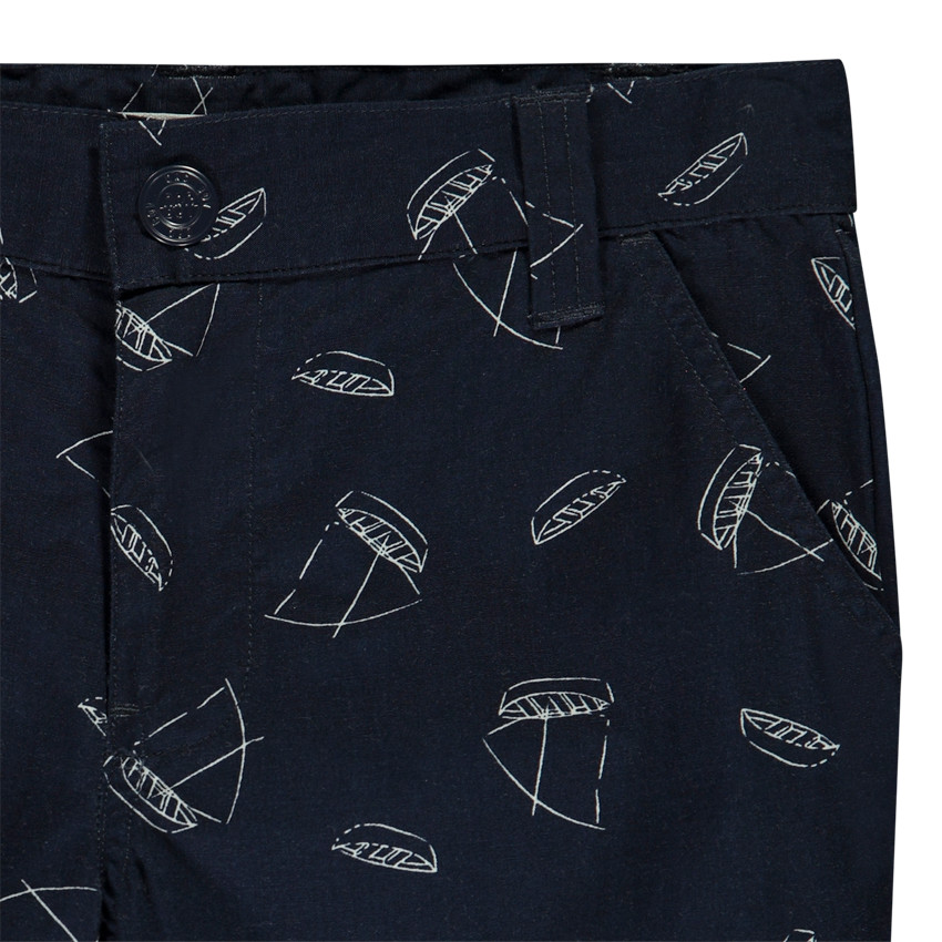 Bermuda en popeline imprimé voiliers pour garçon 