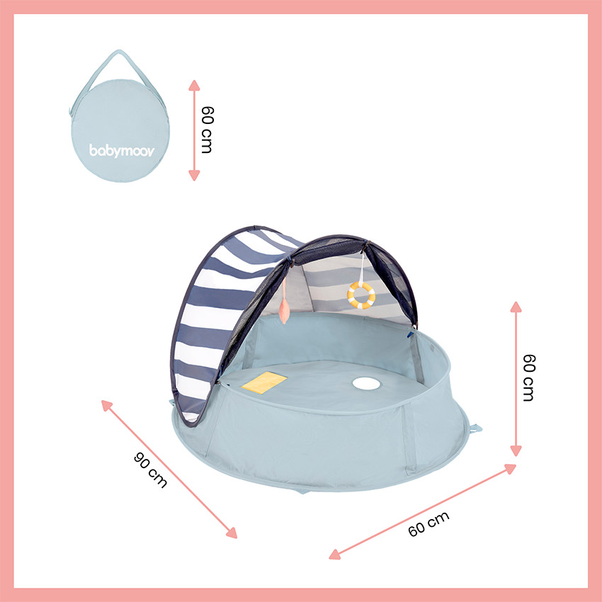 Nid 3-en-1 Aquani aire de jeux et piscine anti-UV - Marinière - Rayures (Babymoov) - Image 6