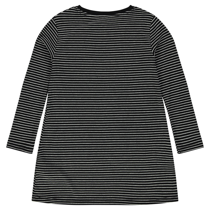Robe manches longues rayée all-over à poches pour enfant fille 