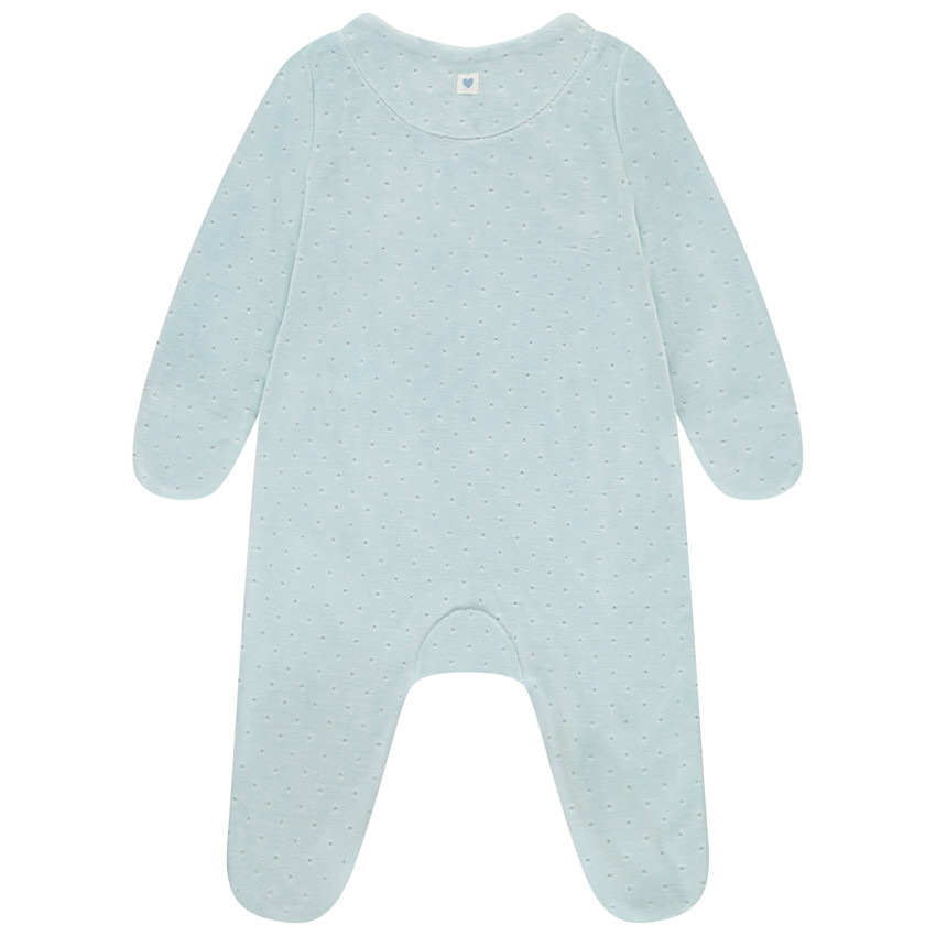 Dors-bien en velours dévoré patch éléphants pour bébé garçon 