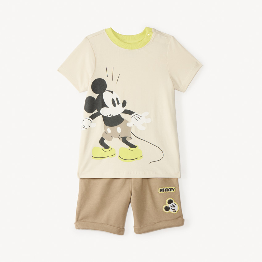 Ensemble court 2 pièces t-shirt + bermuda Mickey Disney pour bébé garçon