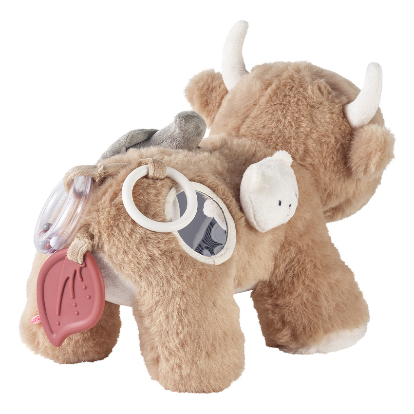 Peluche d'activité et d'éveil Vache Fluffy Beige 