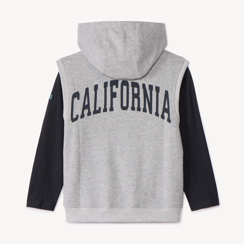 Ensemble sweat molleton sans manches + t-shirt uni pour garçon  