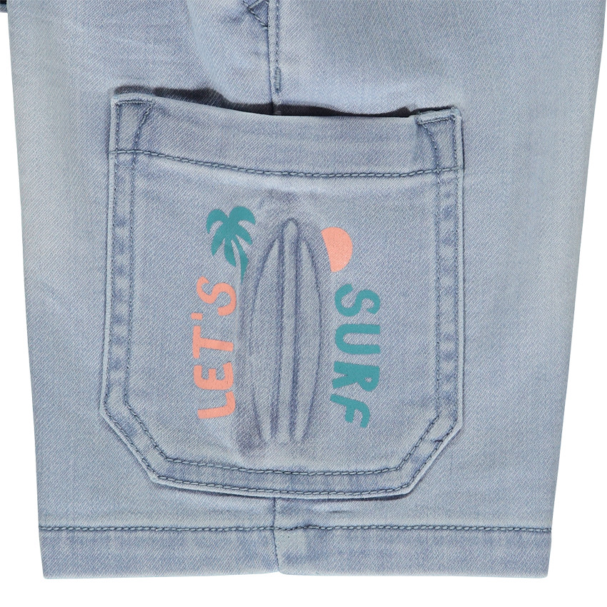 Bermuda effet jean à poche printée pour garçon 