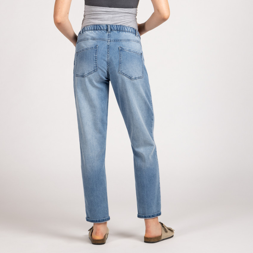 Jean de grossesse mom fit à bandeau haut 