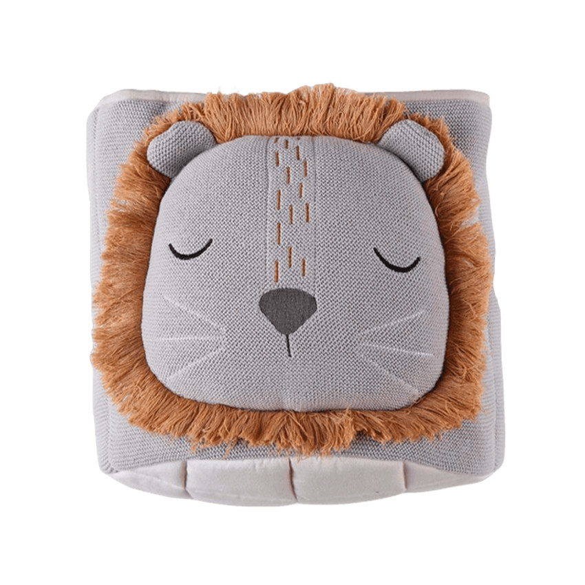 Panier de rangement en tricot jacquard lion Babou 