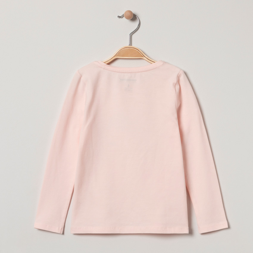 T-shirt manches longues en jersey avec princesse et couronne en sequins magiques 