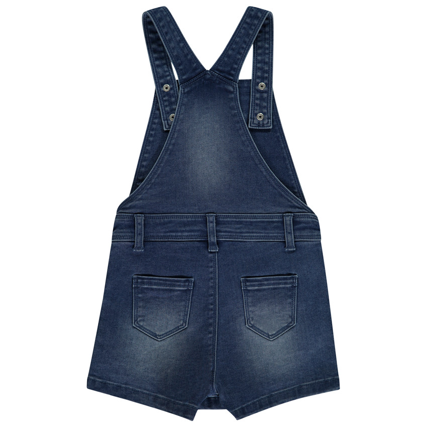 Salopette courte en jean effet robe pour fille 