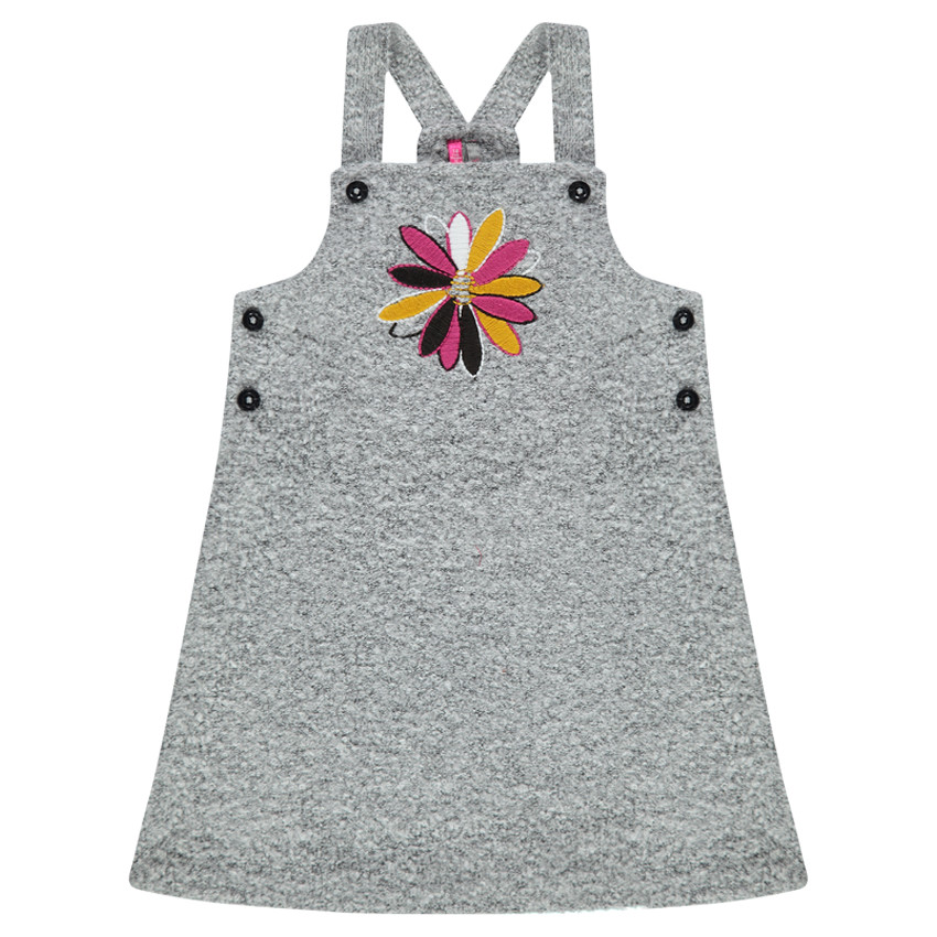 Robe en tricot bouclette chiné à bretelles réglables 