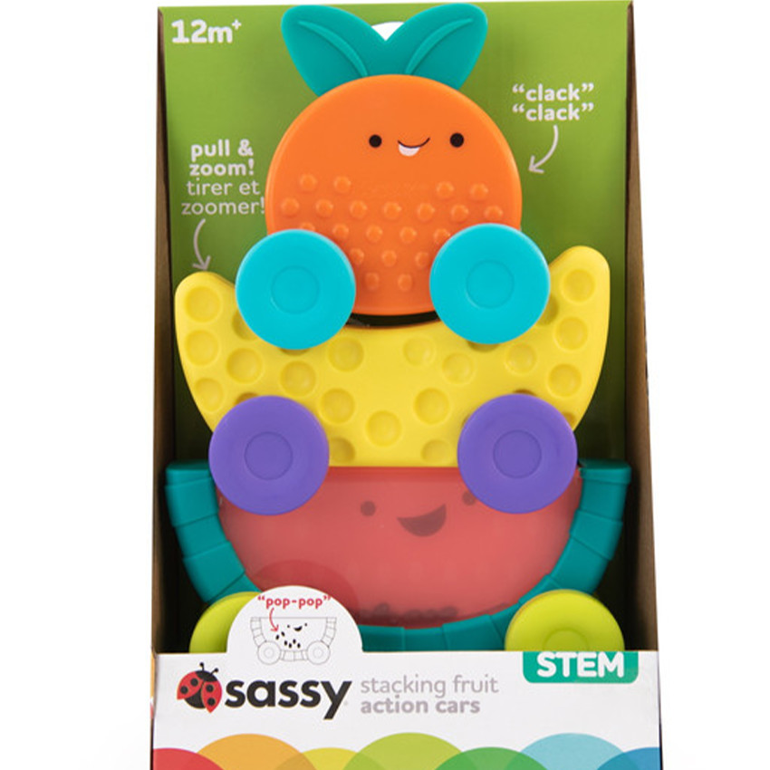 Jouet à empiler voiture de fruits - Multicolore (Sassy) - Image 1