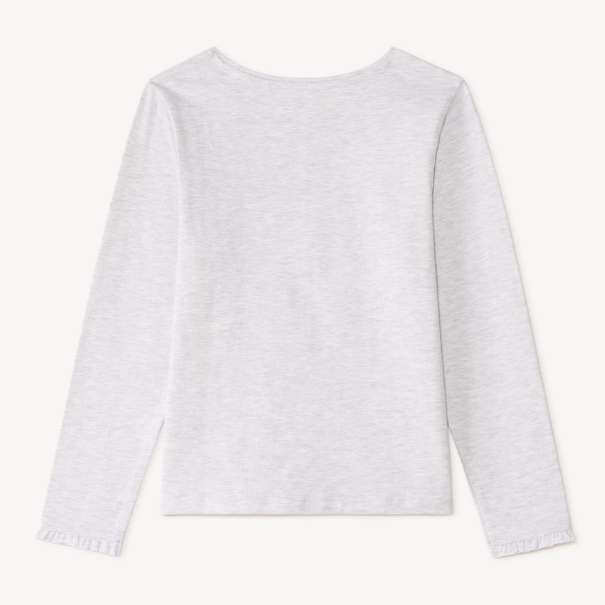 T-shirt fille à manches longues avec patch fantaisie 