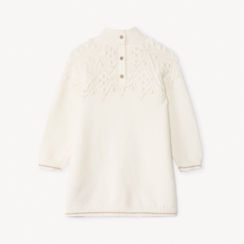 Robe manches longues en tricot uni pour bébé fille 