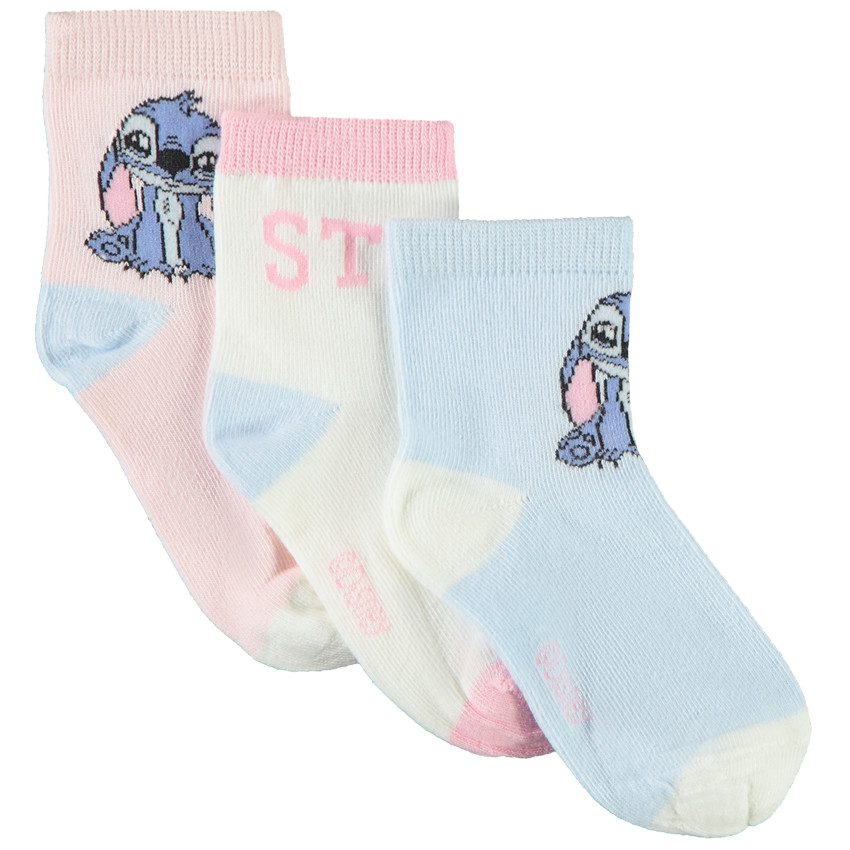 Lot de 3 paires de chaussettes Stitch Disney pour fille 