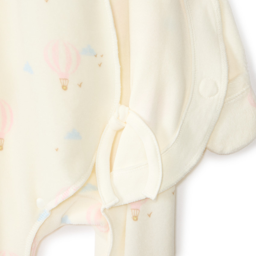 Dors-bien en velours imprimé montgolfières pour bébé fille prématurée 