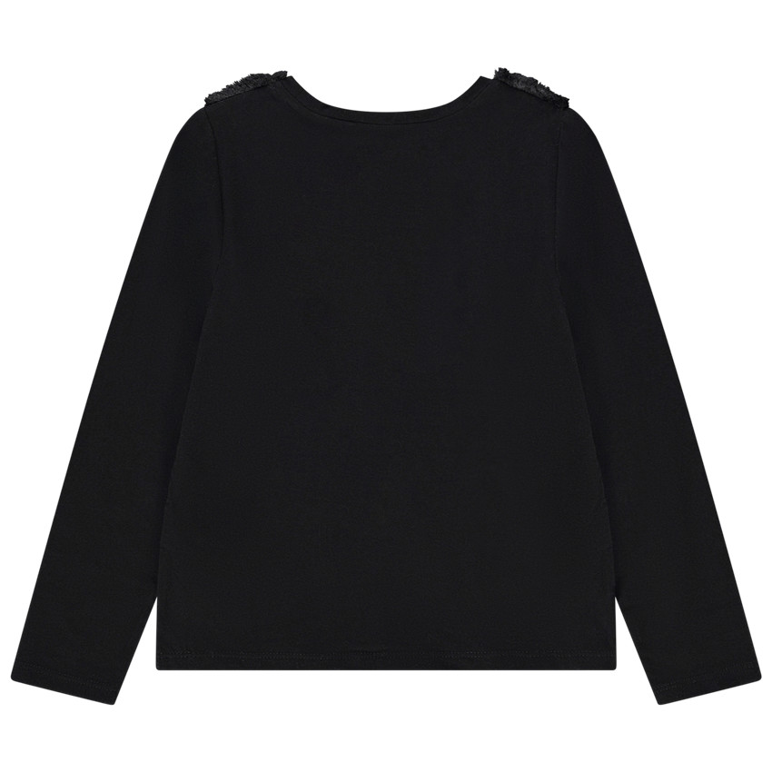 T-shirt manches longues en jersey détails sherpa pour fille 