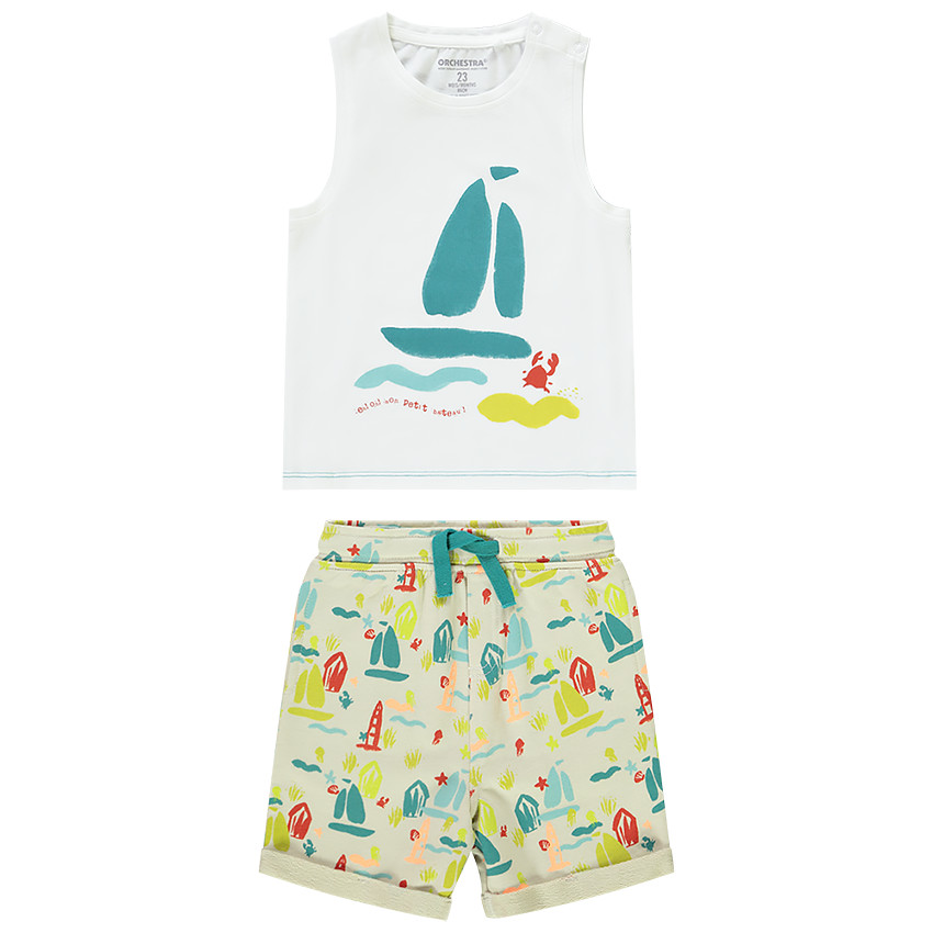 Ensemble de plage débardeur + bermuda pour bébé garçon 