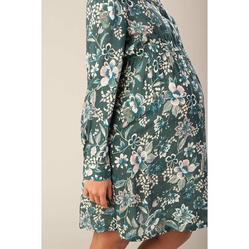 Robe de grossesse manches longues à fleurs 