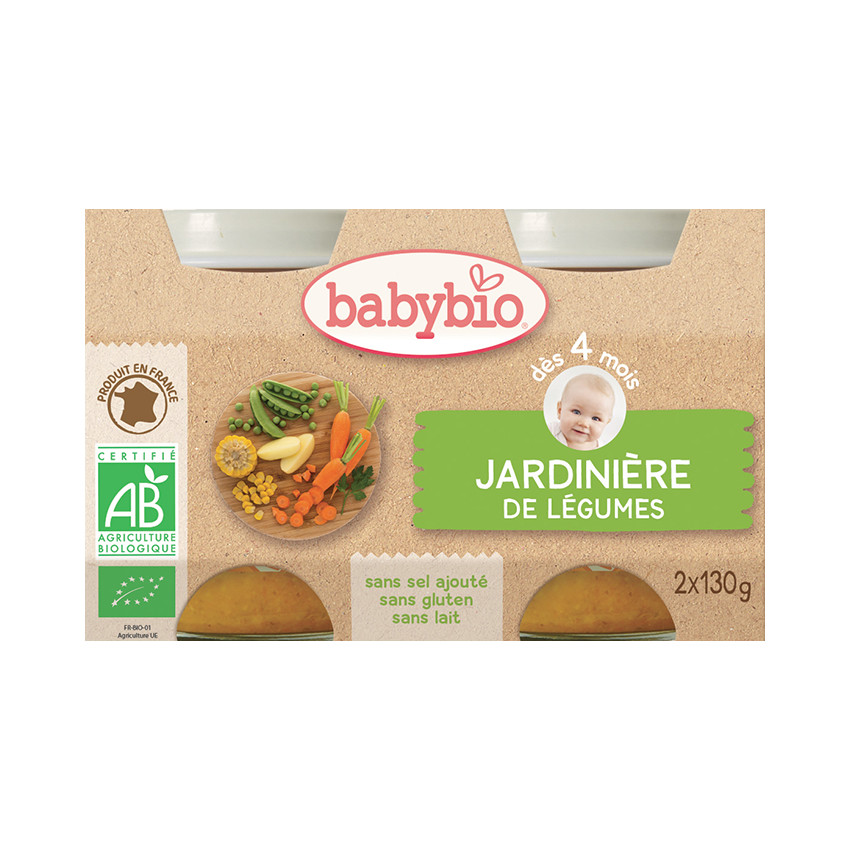 Petit pot jardinière de légumes bio - 2x130g Main Petit pot jardinière de légumes bio - 2x130g