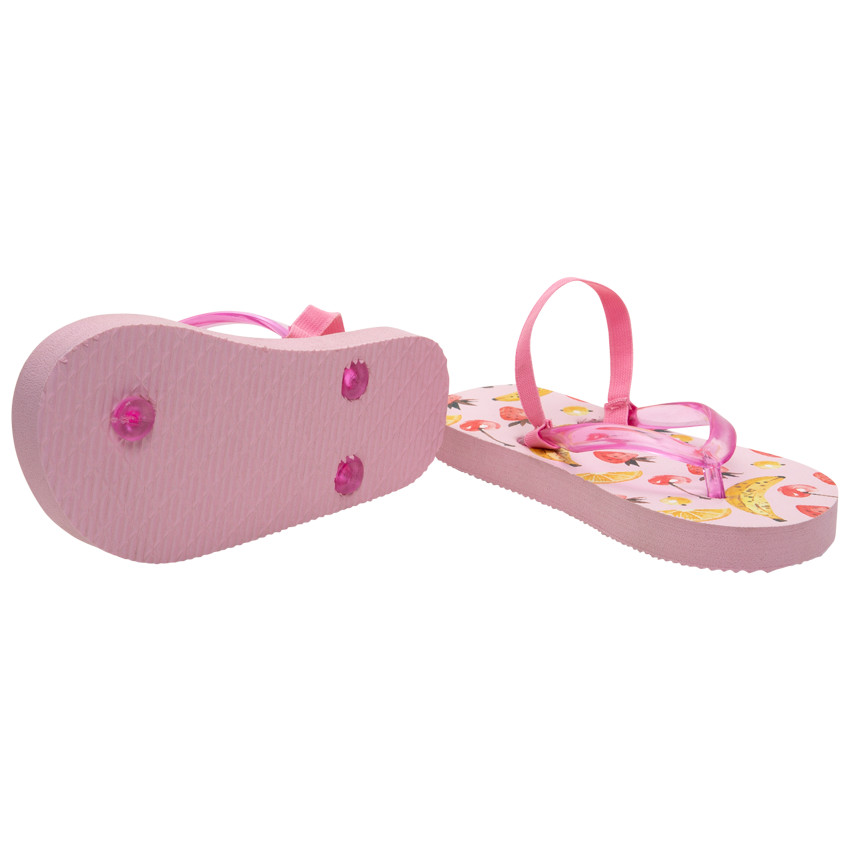 Tongs à bride transparente et fruits printés pour fille 